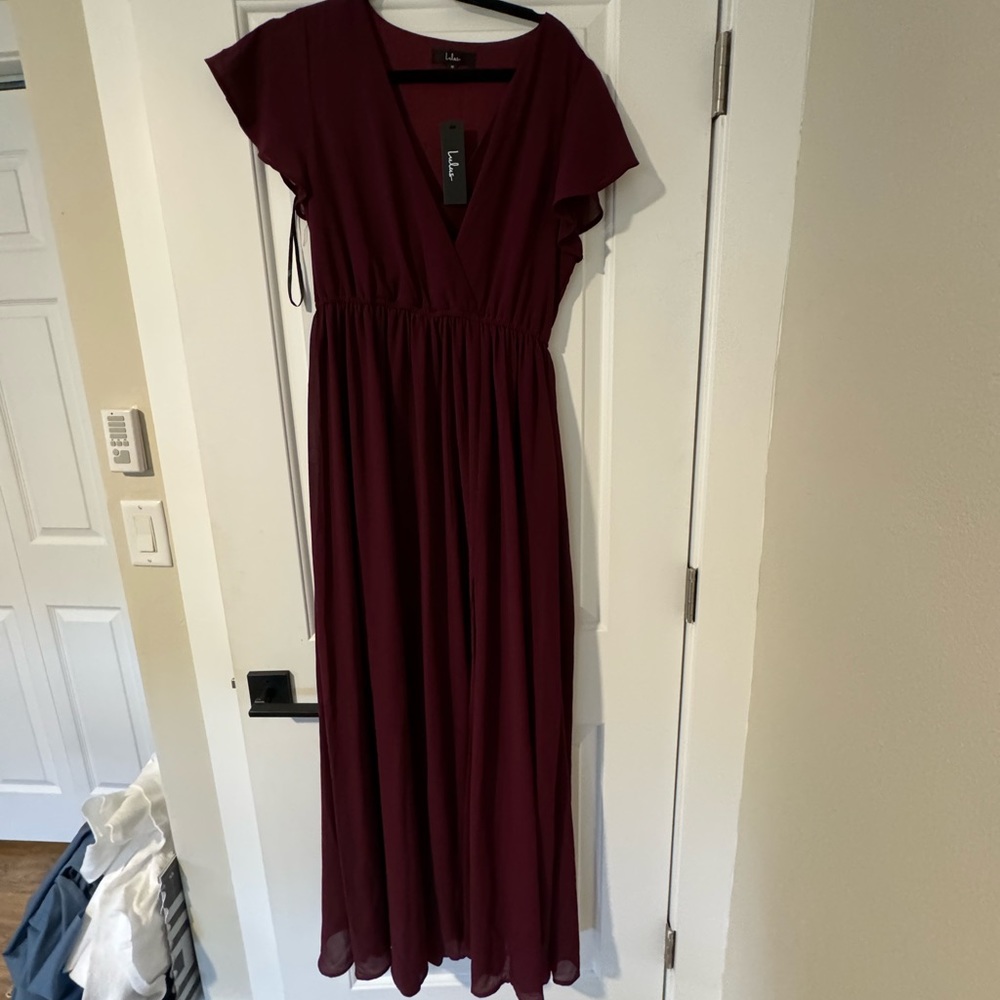 Lulus Maroon Floor Length Gown NWT